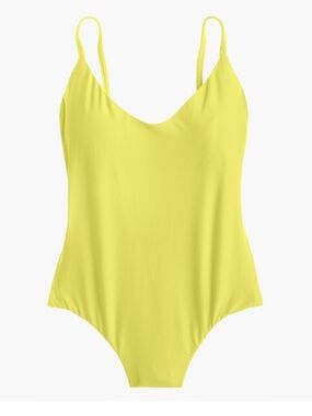 NEW J.Crew Ruched Back One Piece Lemon Sobert Swimsuit
